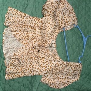 URBAN Romantics Tan Leopard Print Top